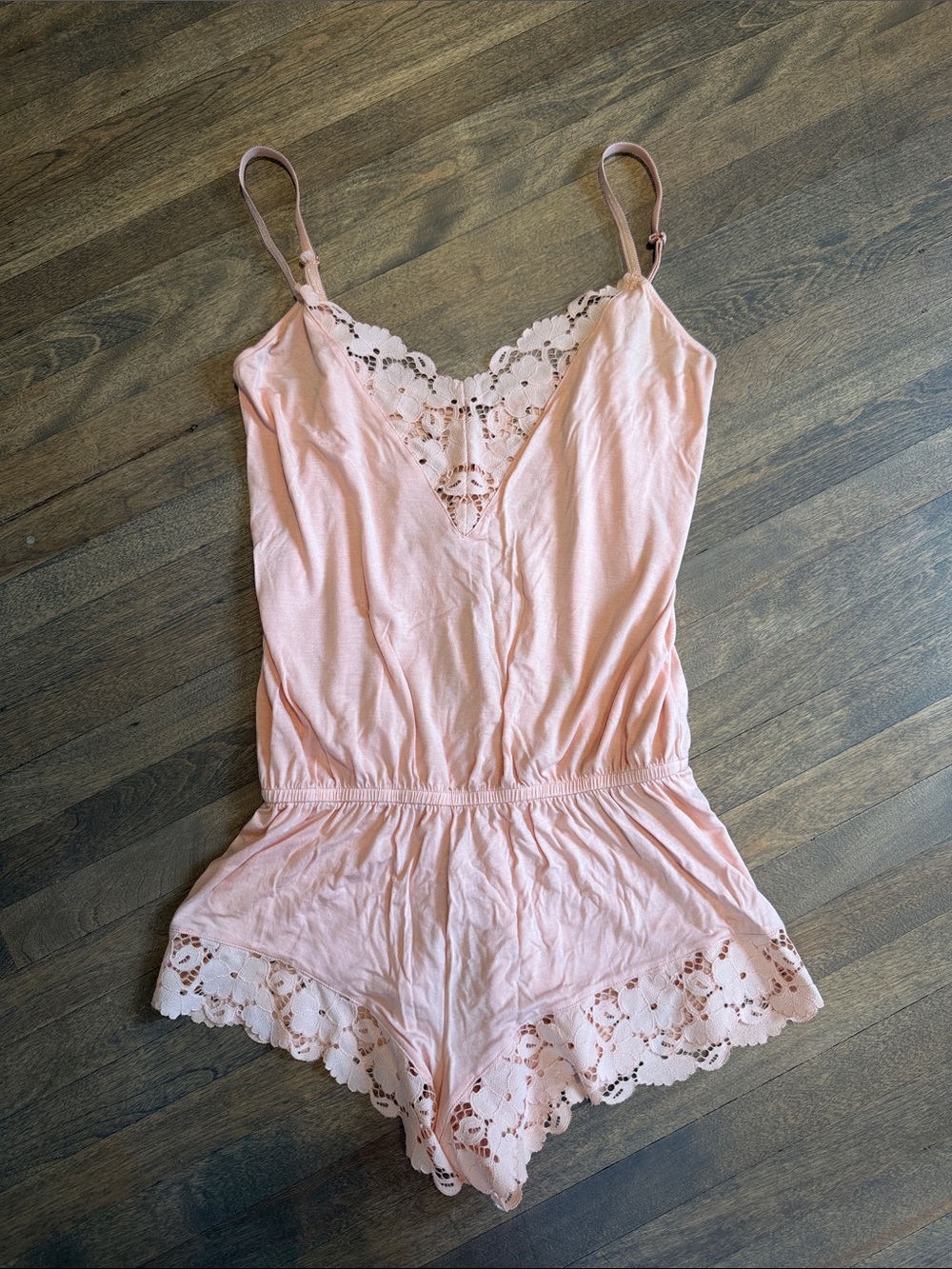 Eberjey Soft Blush Lace-Trim Sleep Romper